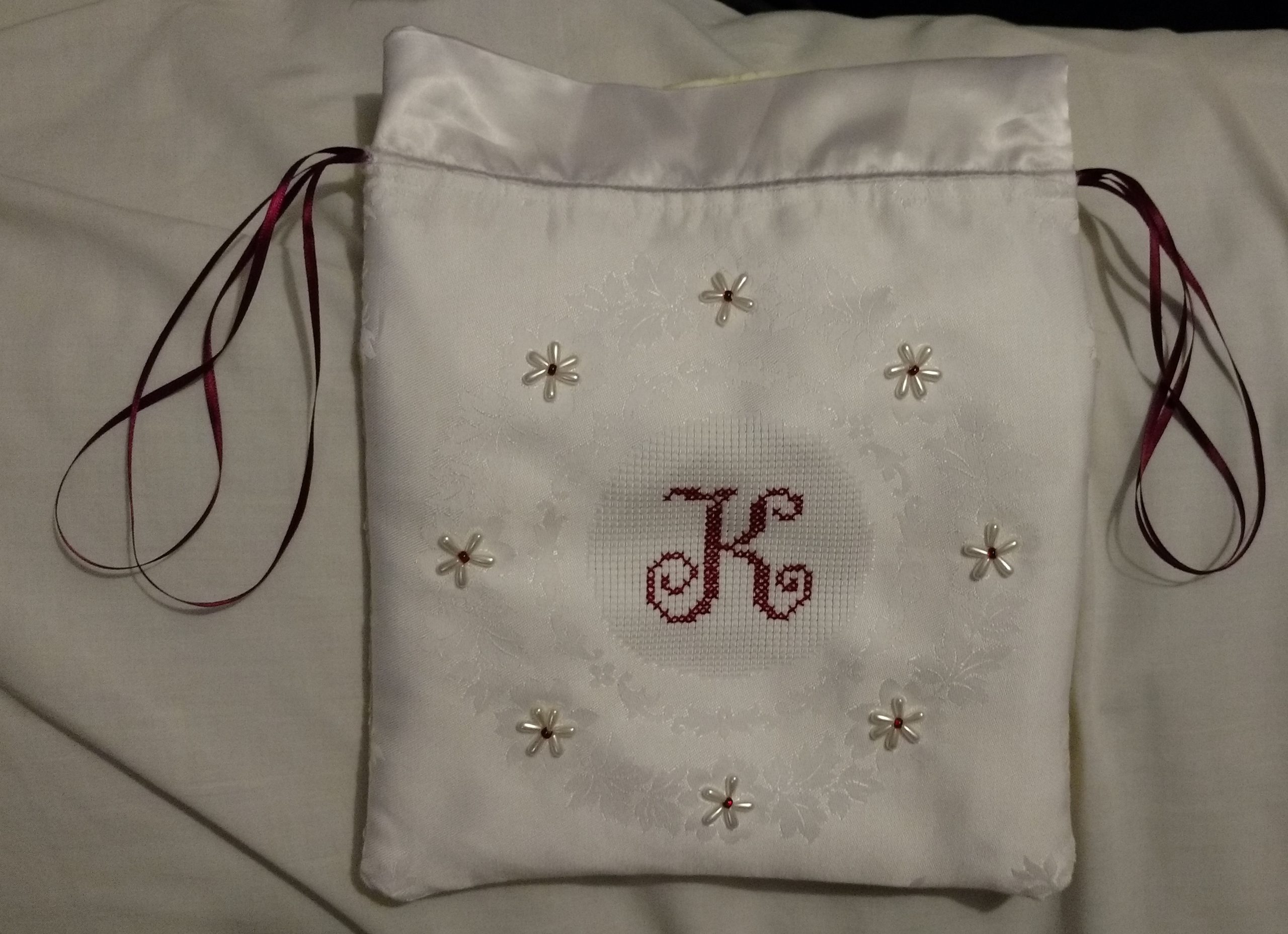 Purse with Damask and Beading